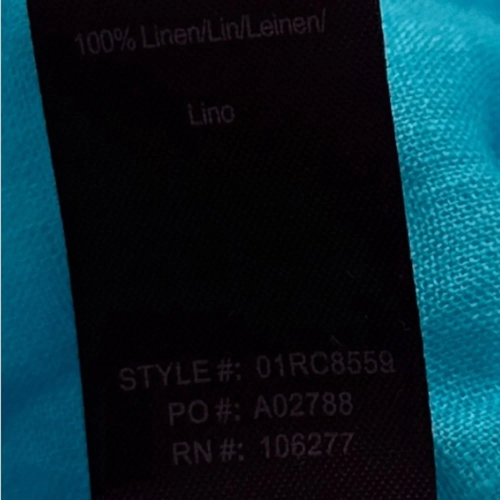 Hale Bob turquoise multicolor boho elastic waist linen pants - Picture 12 of 15